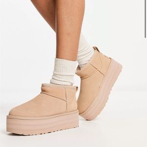 UGG classic ultra mini platform color driftwood size W7, M6